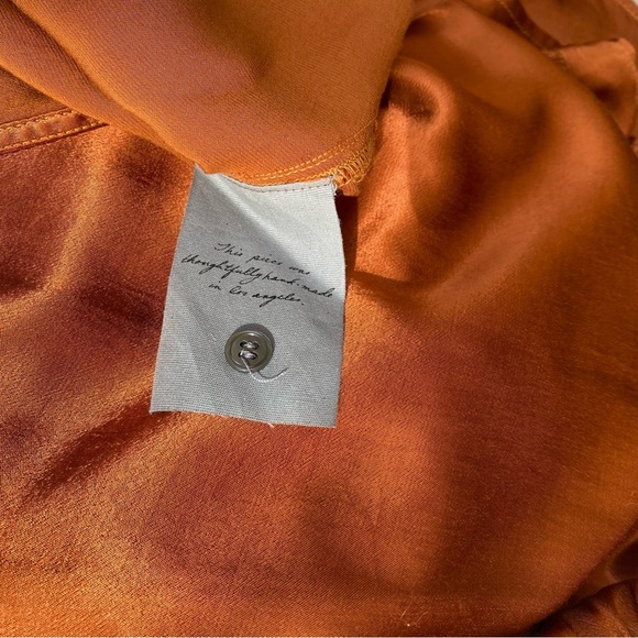 Raquel Allegra “Lauren” Blouse, Cognac, Size S, NWT Sample - Picture 10 of 10